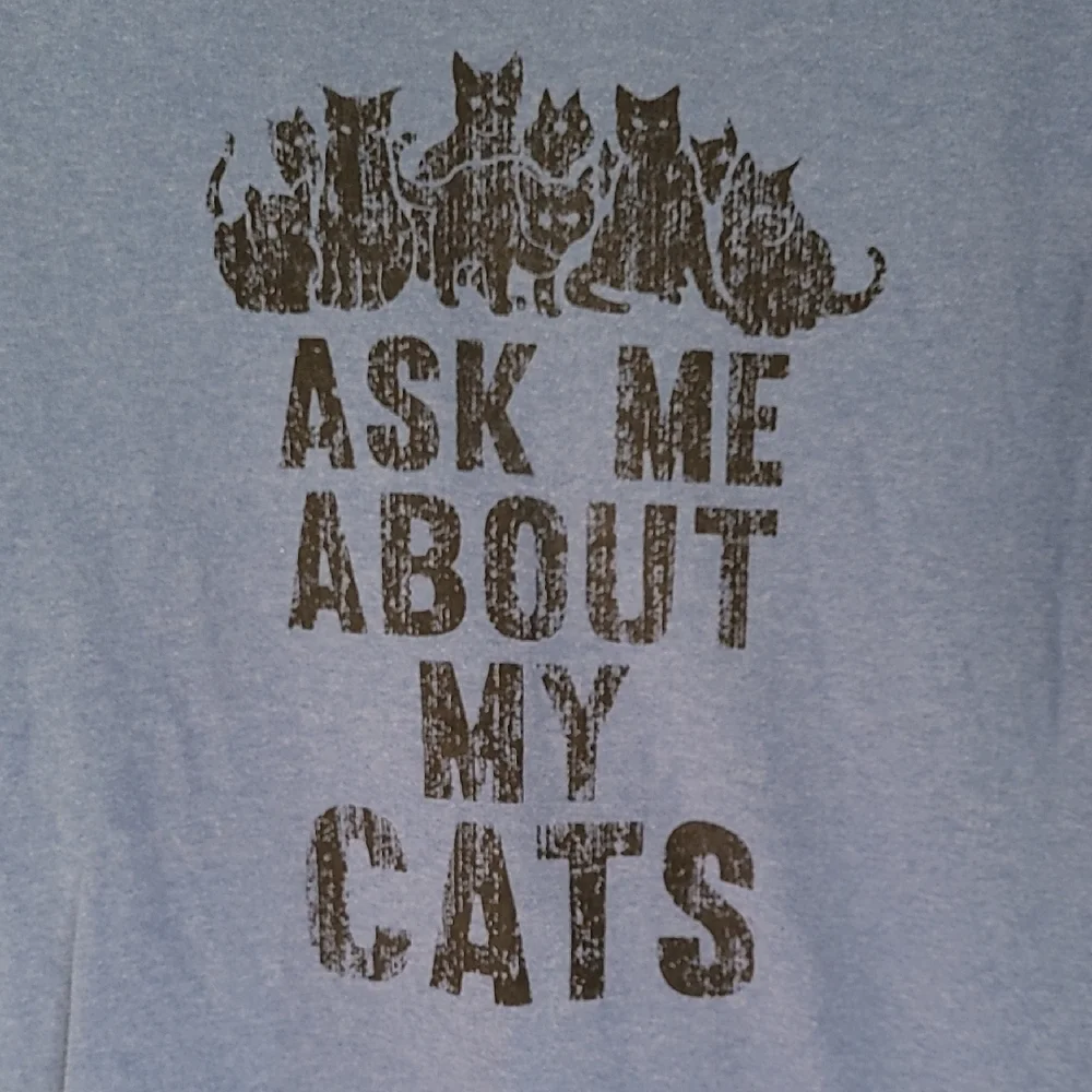 Blue Cat-Themed T-Shirt